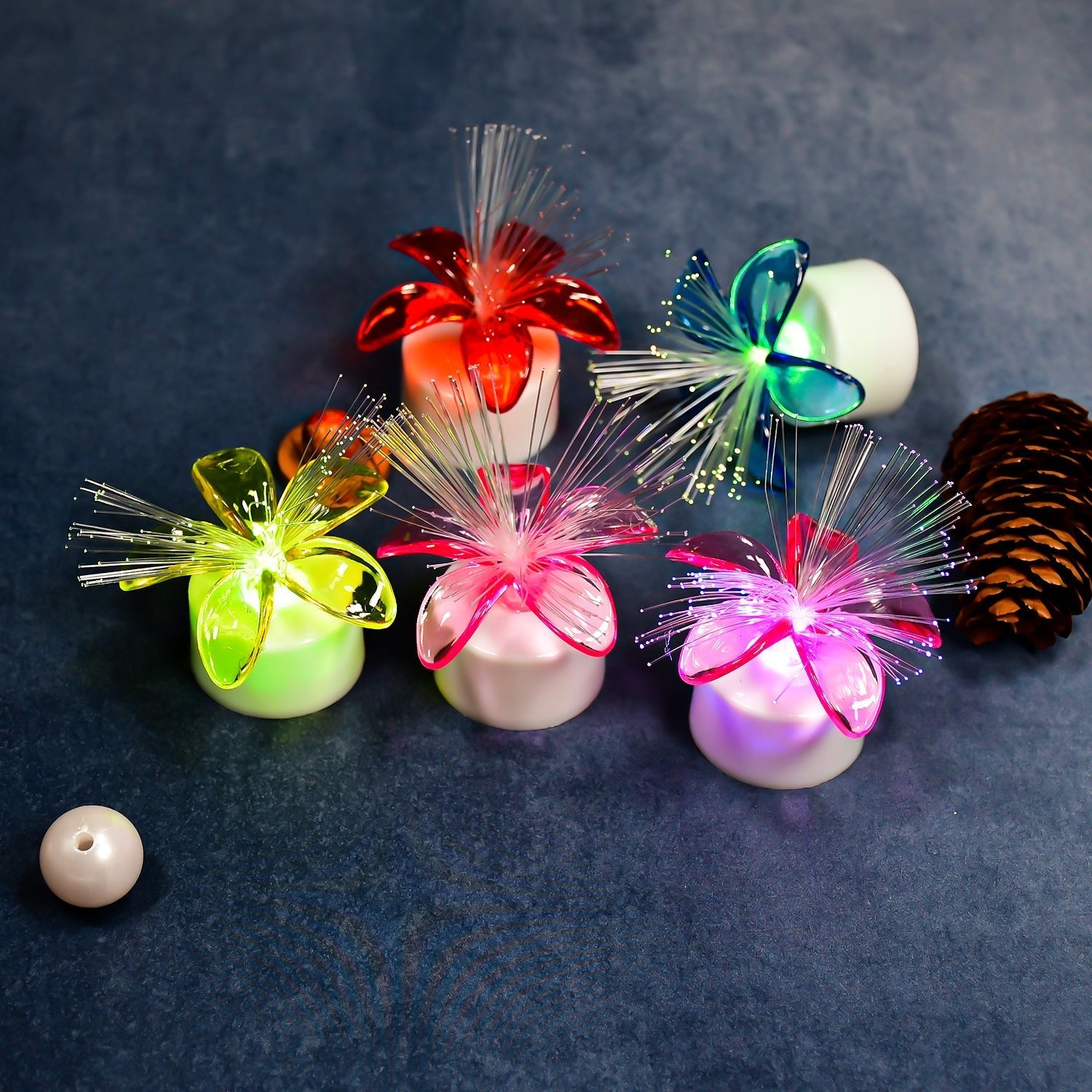 Fiber optic mini color change LED table centerpiece. Fiber optic mini color change LED table centerpiece.